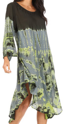 Sakkas Lara Women's Casual Fringe Loose Maxi Sleeveless Dress Caftan Cover-up