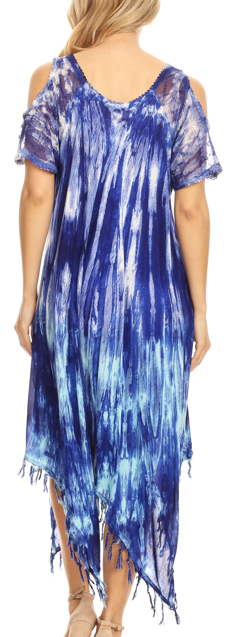 Sakkas Flo Women's Cold Shoulder Loose Fit Midi Casual Summer Dress Cover-up