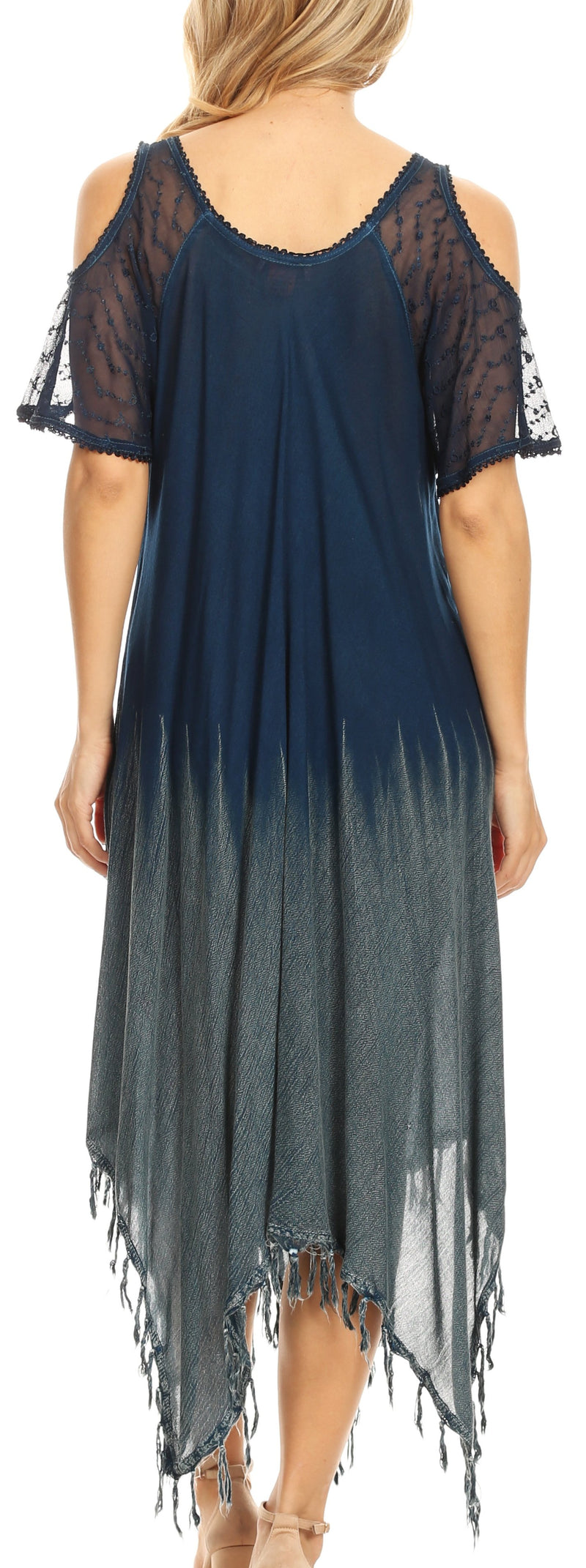 Sakkas Flo Women's Cold Shoulder Loose Fit Midi Casual Summer Dress Cover-up