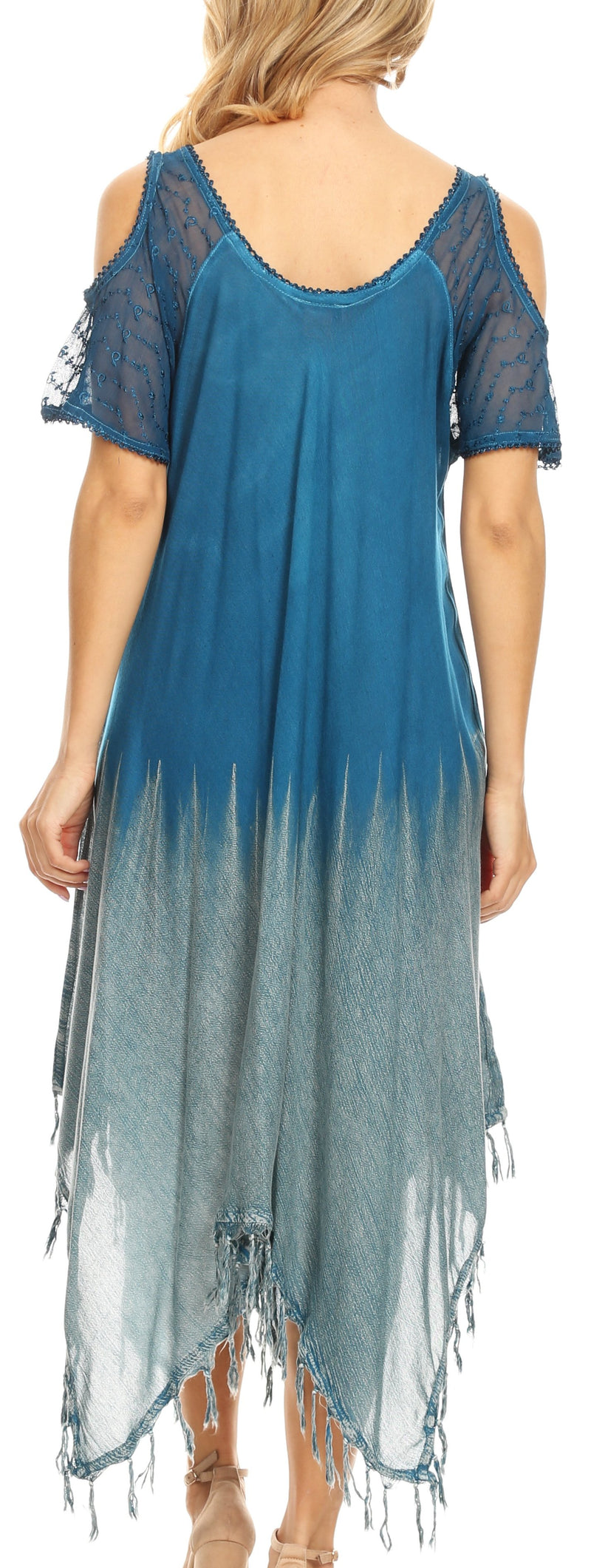 Sakkas Flo Women's Cold Shoulder Loose Fit Midi Casual Summer Dress Cover-up