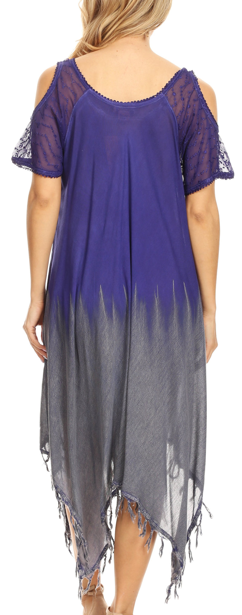Sakkas Flo Women's Cold Shoulder Loose Fit Midi Casual Summer Dress Cover-up