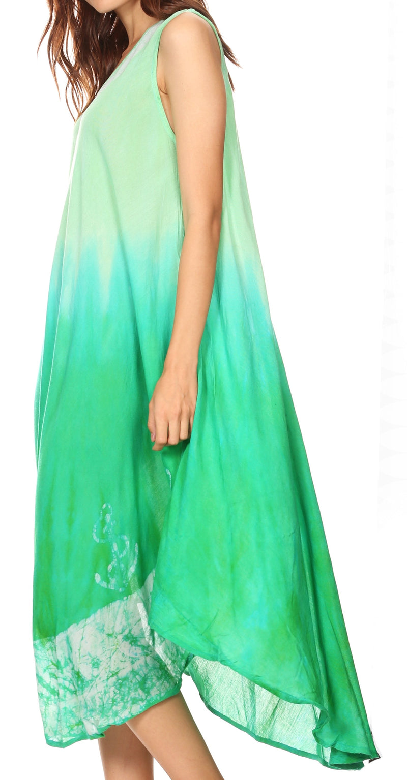 Sakkas Tia Women's Casual Summer Maxi Loose Fit Sleeveless Tank Dress Cover-up