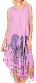 Sakkas Tia Women's Casual Summer Maxi Loose Fit Sleeveless Tank Dress Cover-up#color_19304-Lavender