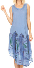 Sakkas Tia Women's Casual Summer Maxi Loose Fit Sleeveless Tank Dress Cover-up#color_19304-SkyBlue