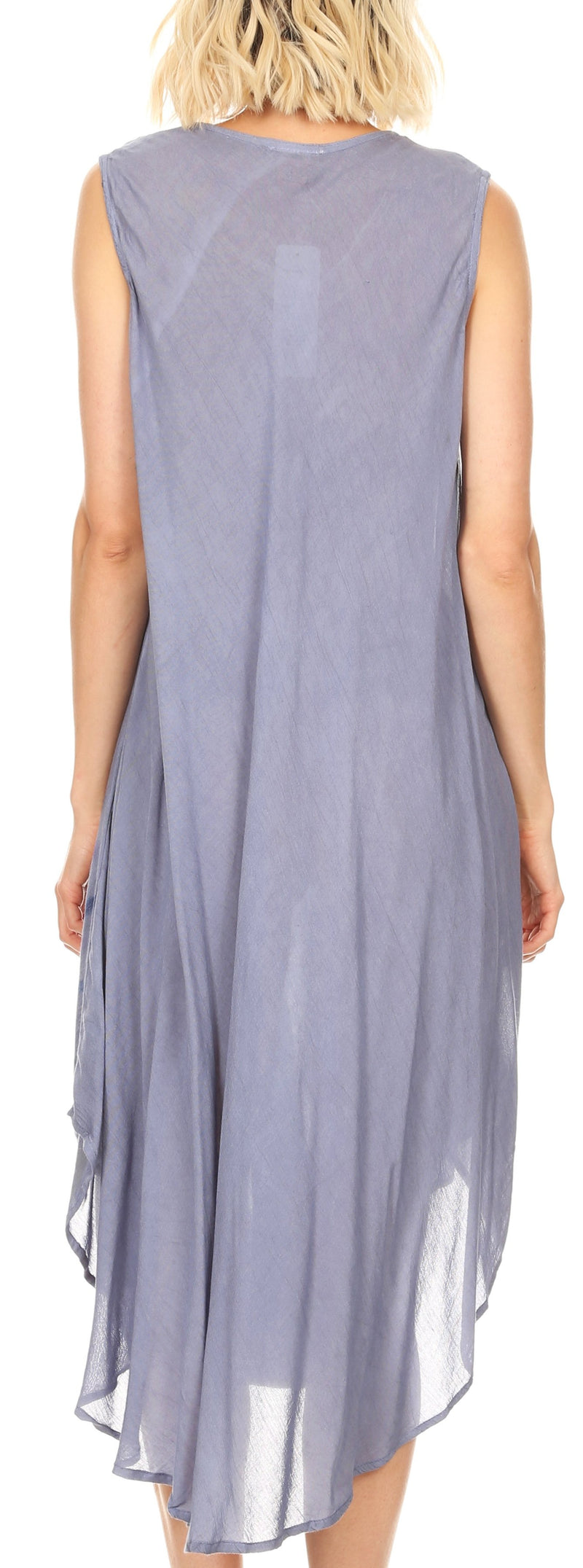 Sakkas Tia Women's Casual Summer Maxi Loose Fit Sleeveless Tank Dress Cover-up