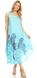 Sakkas Tia Women's Casual Summer Maxi Loose Fit Sleeveless Tank Dress Cover-up
