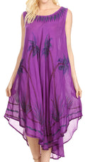 Sakkas Tia Women's Casual Summer Maxi Loose Fit Sleeveless Tank Dress Cover-up#color_19306-Purple