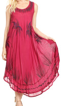 Sakkas Tia Women's Casual Summer Maxi Loose Fit Sleeveless Tank Dress Cover-up#color_19306-Wine