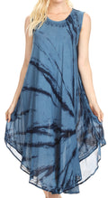 Sakkas Tia Women's Casual Summer Maxi Loose Fit Sleeveless Tank Dress Cover-up#color_Navy