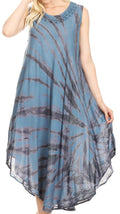Sakkas Tia Women's Casual Summer Maxi Loose Fit Sleeveless Tank Dress Cover-up#color_SteelBlue