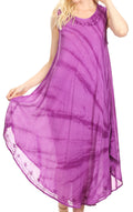Sakkas Tia Women's Casual Summer Maxi Loose Fit Sleeveless Tank Dress Cover-up#color_Violet