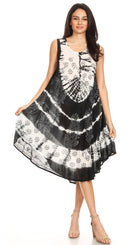 Sakkas Ambra Women's Casual Maxi Tie Dye Sleeveless Loose Tank Cover-up Dress