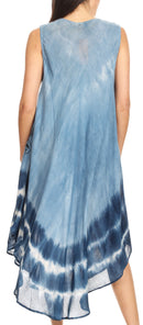 Sakkas Ambra Women's Casual Maxi Tie Dye Sleeveless Loose Tank Cover-up Dress