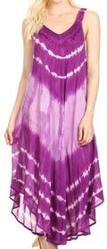 Sakkas Liz  Women's Maxi Loose Sleeveless Summer Casual Tank Dress Cover-up Caftan#color_19320-Violet