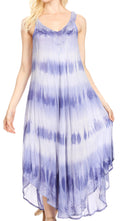 Sakkas Oxa Women's Casual Summer Maxi Long Loose Sleeveless V-neck Dress Cover-up #color_19318-RoyalBlue