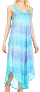 Sakkas Oxa Women's Casual Summer Maxi Long Loose Sleeveless V-neck Dress Cover-up