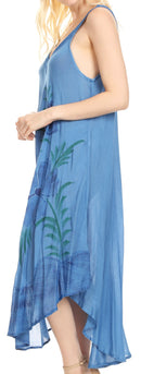 Sakkas Oxa Women's Casual Summer Maxi Long Loose Sleeveless V-neck Dress Cover-up
