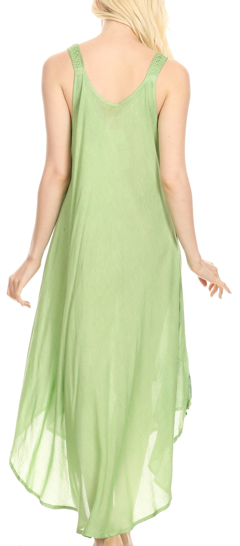 Sakkas Oxa Women's Casual Summer Maxi Long Loose Sleeveless V-neck Dress Cover-up