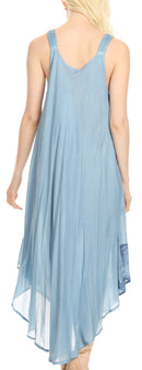 Sakkas Oxa Women's Casual Summer Maxi Long Loose Sleeveless V-neck Dress Cover-up