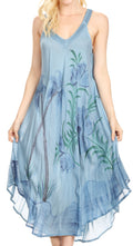 Sakkas Oxa Women's Casual Summer Maxi Long Loose Sleeveless V-neck Dress Cover-up #color_19319-SteelBlue