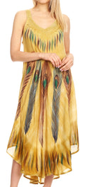 Sakkas Oxa Women's Casual Summer Maxi Long Loose Sleeveless V-neck Dress Cover-up #color_19322-Avocado