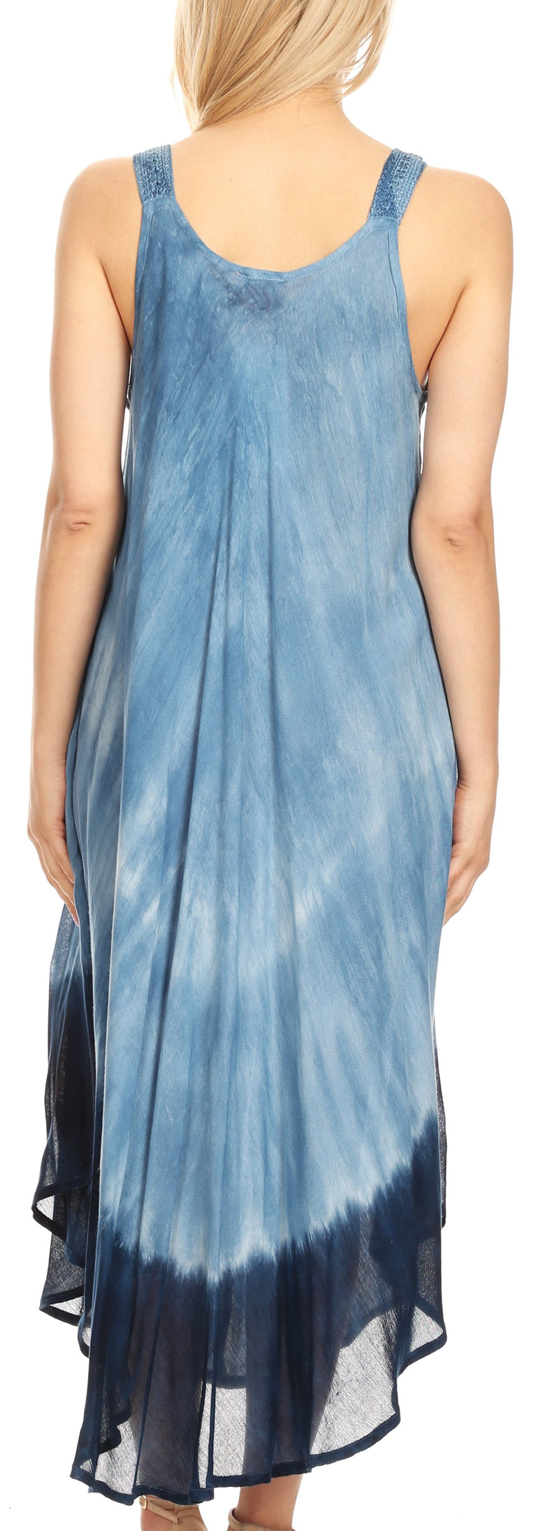 Sakkas Oxa Women's Casual Summer Maxi Long Loose Sleeveless V-neck Dress Cover-up