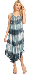 Sakkas Oxa Women's Casual Summer Maxi Long Loose Sleeveless V-neck Dress Cover-up