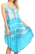 Sakkas Tina Women's Casual Summer Loose Sleeveless Tank Midi Dress Cover-up#color_19111-C1