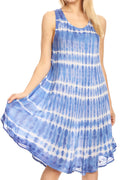 Sakkas Tina Women's Casual Summer Loose Sleeveless Tank Midi Dress Cover-up#color_19326-Blue