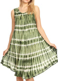 Sakkas Tina Women's Casual Summer Loose Sleeveless Tank Midi Dress Cover-up#color_19326-Green