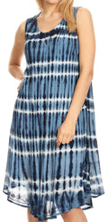 Sakkas Tina Women's Casual Summer Loose Sleeveless Tank Midi Dress Cover-up#color_19326-Navy