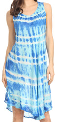 Sakkas Tina Women's Casual Summer Loose Sleeveless Tank Midi Dress Cover-up#color_19326-Turquoise