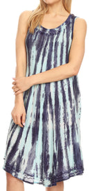 Sakkas Tina Women's Casual Summer Loose Sleeveless Tank Midi Dress Cover-up