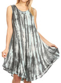 Sakkas Tina Women's Casual Summer Loose Sleeveless Tank Midi Dress Cover-up#color_19327-Teal
