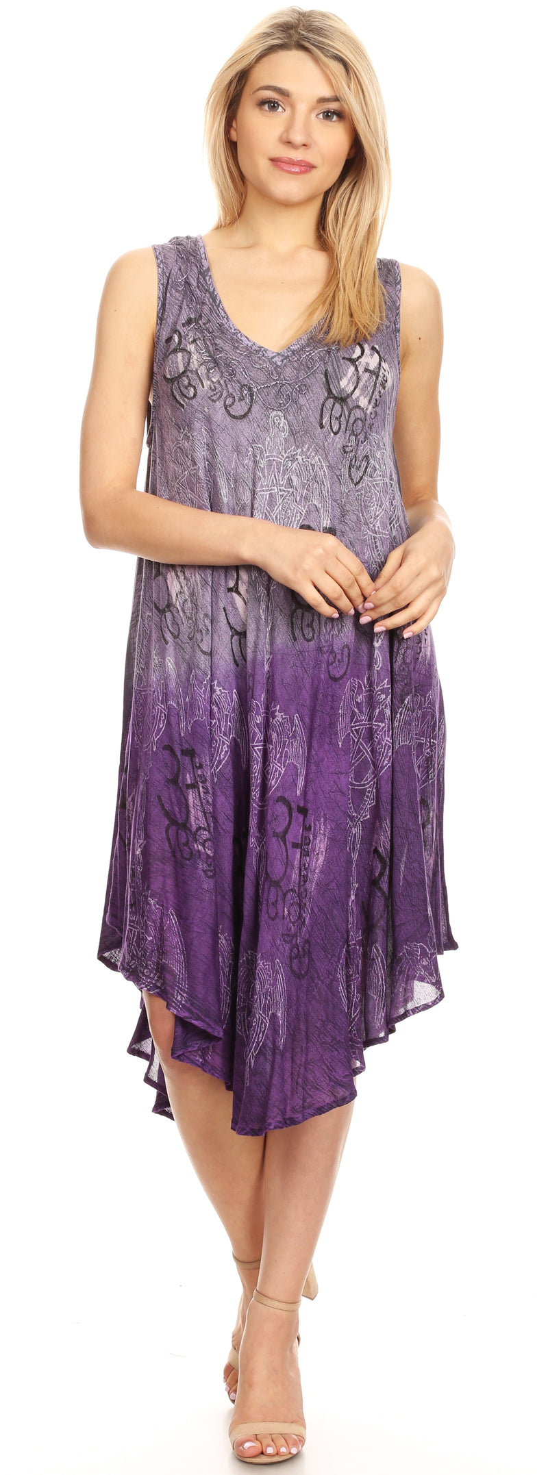 Sakkas Milly Women's Midi Loose Casual Summer Sleeveless Dress Sundress Cover-up