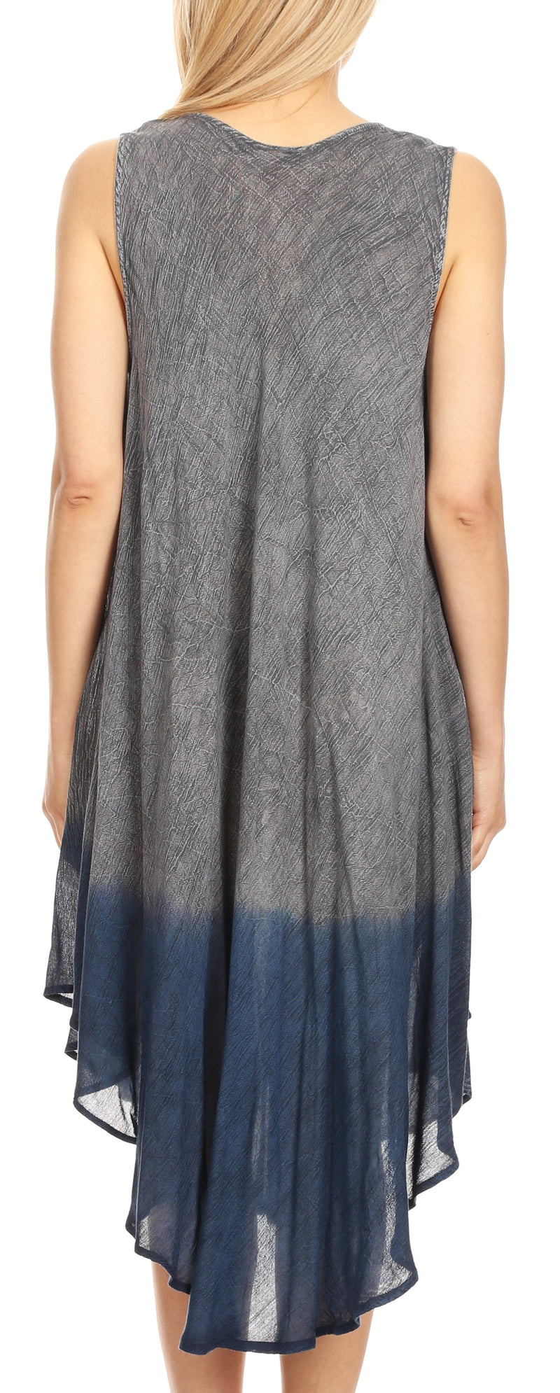 Sakkas Milly Women's Midi Loose Casual Summer Sleeveless Dress Sundress Cover-up