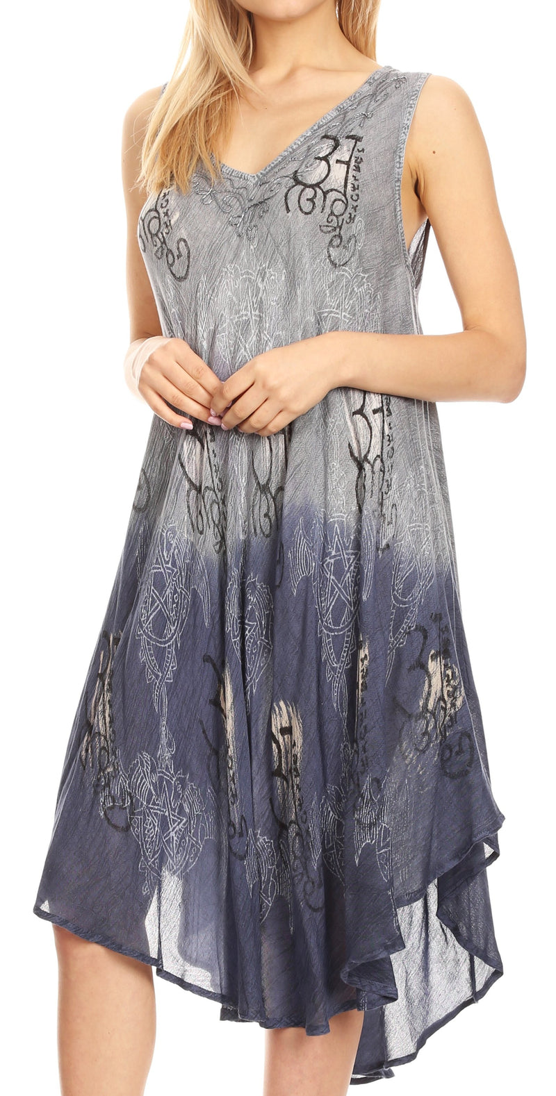 Sakkas Milly Women's Midi Loose Casual Summer Sleeveless Dress Sundress Cover-up
