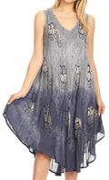 Sakkas Milly Women's Midi Loose Casual Summer Sleeveless Dress Sundress Cover-up#color_19101-C4 