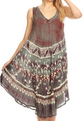 Sakkas Milly Women's Midi Loose Casual Summer Sleeveless Dress Sundress Cover-up#color_19108-C1 
