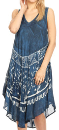 Sakkas Milly Women's Midi Loose Casual Summer Sleeveless Dress Sundress Cover-up#color_19108-C3 