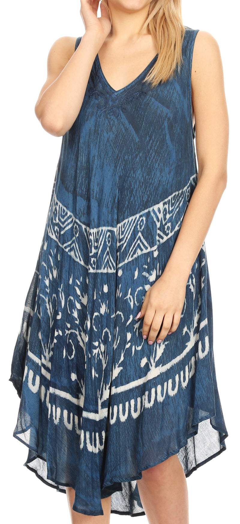 Sakkas Milly Women's Midi Loose Casual Summer Sleeveless Dress Sundress Cover-up