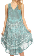 Sakkas Milly Women's Midi Loose Casual Summer Sleeveless Dress Sundress Cover-up#color_19108-C4 
