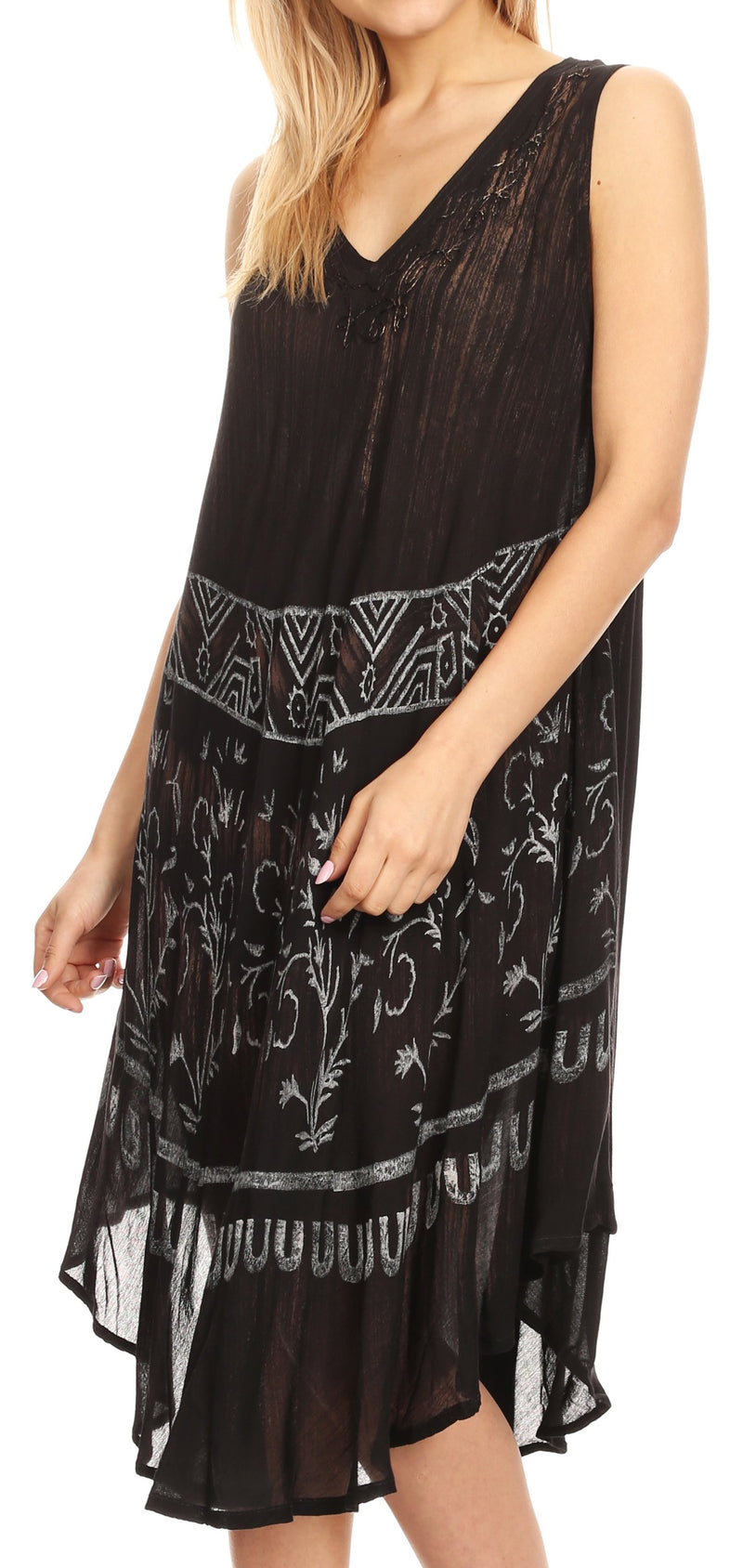 Sakkas Milly Women's Midi Loose Casual Summer Sleeveless Dress Sundress Cover-up