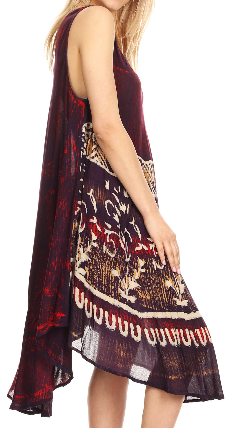 Sakkas Milly Women's Midi Loose Casual Summer Sleeveless Dress Sundress Cover-up