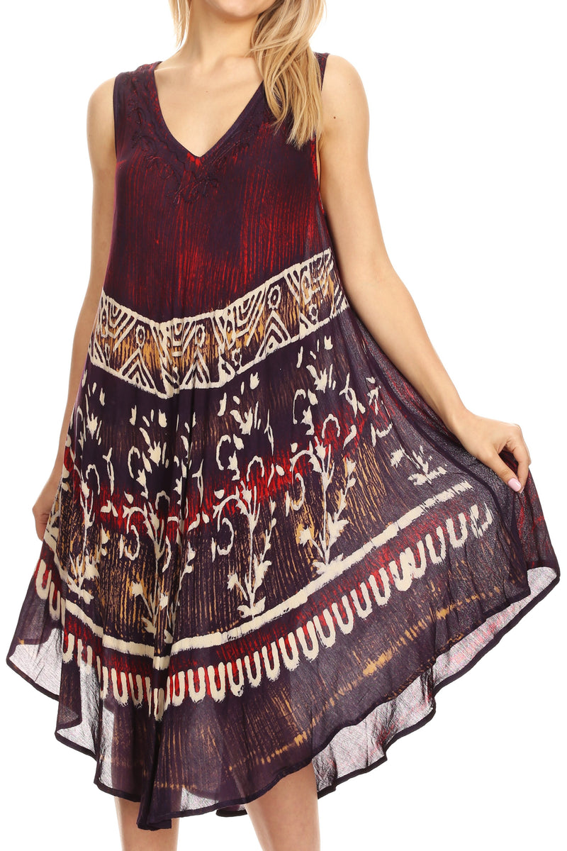Sakkas Milly Women's Midi Loose Casual Summer Sleeveless Dress Sundress Cover-up