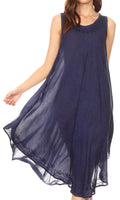 Sakkas Milly Women's Midi Loose Casual Summer Sleeveless Dress Sundress Cover-up#color_19308-Navy