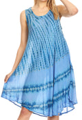 Sakkas Milly Women's Midi Loose Casual Summer Sleeveless Dress Sundress Cover-up#color_19325-Blue 