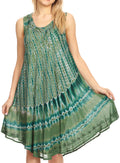 Sakkas Milly Women's Midi Loose Casual Summer Sleeveless Dress Sundress Cover-up#color_19325-Green 