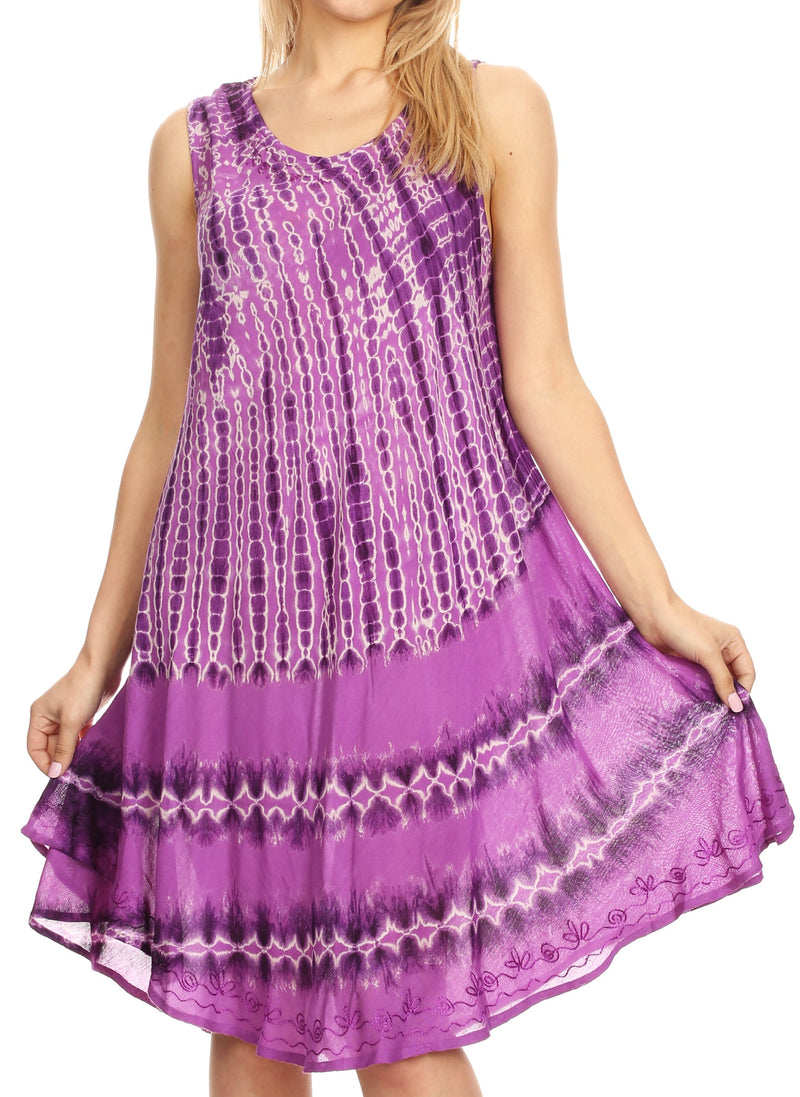 Sakkas Milly Women's Midi Loose Casual Summer Sleeveless Dress Sundress Cover-up