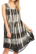 Sakkas Milly Women's Midi Loose Casual Summer Sleeveless Dress Sundress Cover-up#color_Black 